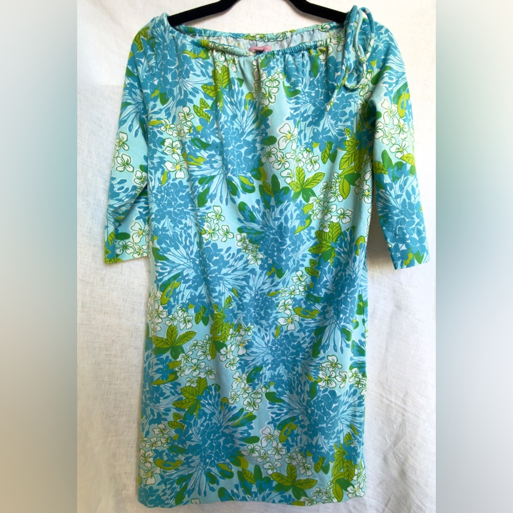 Lilly Pulitzer, Near-Vintage, Stretch Cotton, Retro Floral XS Mini‎ Dress - Picture 4 of 7
